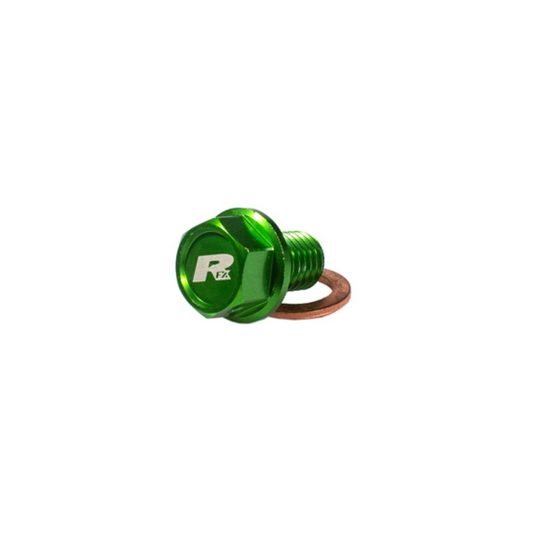 Bouchon De Vidange Aimanté Rfx (vert) [m10 X15 Mm X 1,25] Kawasaki Kx 125 (kx125k)