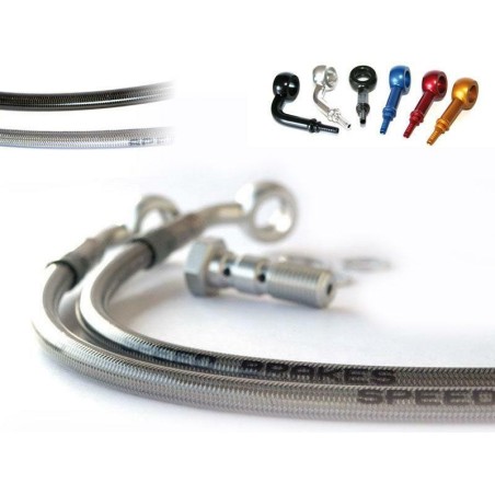 Durite frein de frein arriere inox raccord alu triumph bonneville 865 efi t100