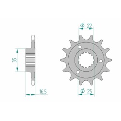 Kit Chaîne Ducati 1100 Monster Evo   Afam 525xhr3 15/39 Super