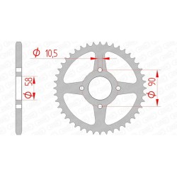 Kit chaine honda xl 125 varadero 2001-2011 afam 14/44