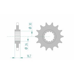 Kit Chaîne Honda Cb 650 F (rc75)   Afam 525xsr2 15/42 Super