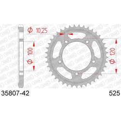 Kit Chaîne Aprilia Tuono 1100 V4 Factory   Afam 525xhr3 15/42 Super