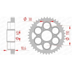 Kit Chaîne Ducati 1260 Multistrada Pikes Peak   Afam 530xhr2 15/40 Super