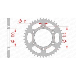 Kit chaîne ducati 600 monster   afam 520xmr3 15/38 standard