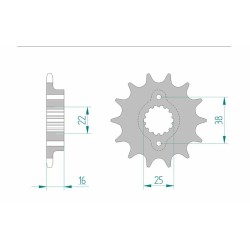 Kit chaîne ducati 600 monster   afam 520xmr3 15/38 standard