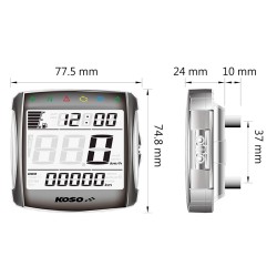 Compteur digital koso xr-s 01 mutlifonctions universel